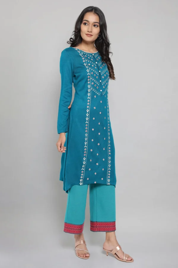 Teal Acrylic kurta - Image 4