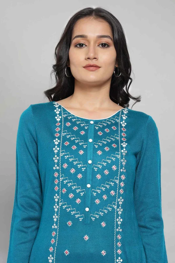Teal Acrylic kurta - Image 6