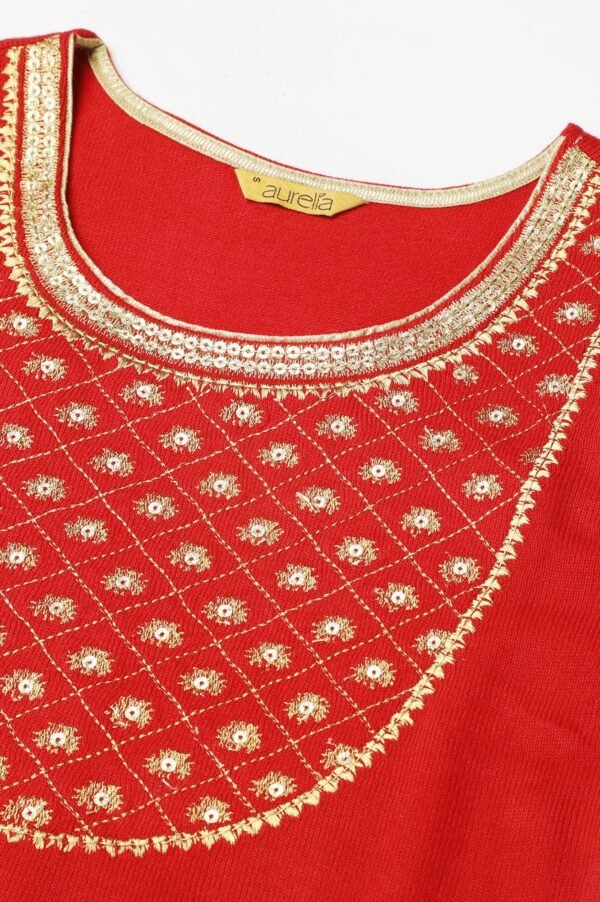 Red Winter kurta - Image 8