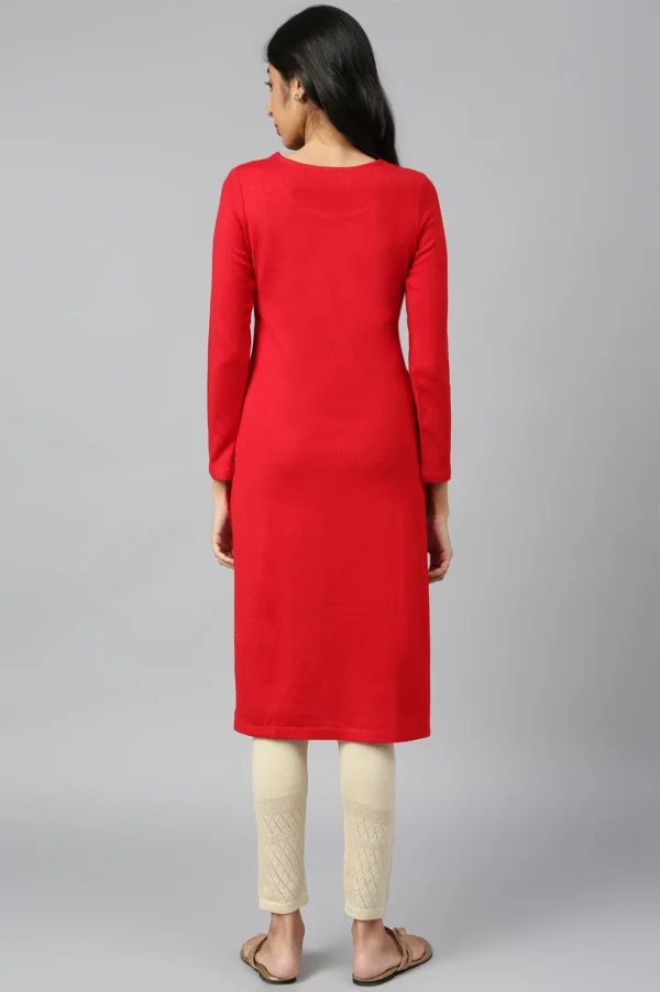 Red Winter kurta - Image 6
