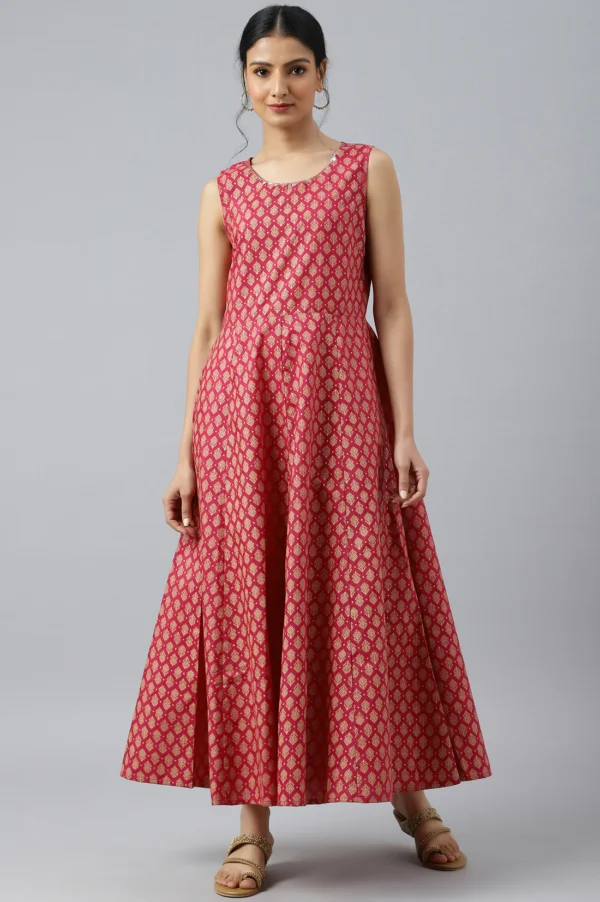 W for Woman Dark Pink Duo Dress With Short Jacket - Image 9