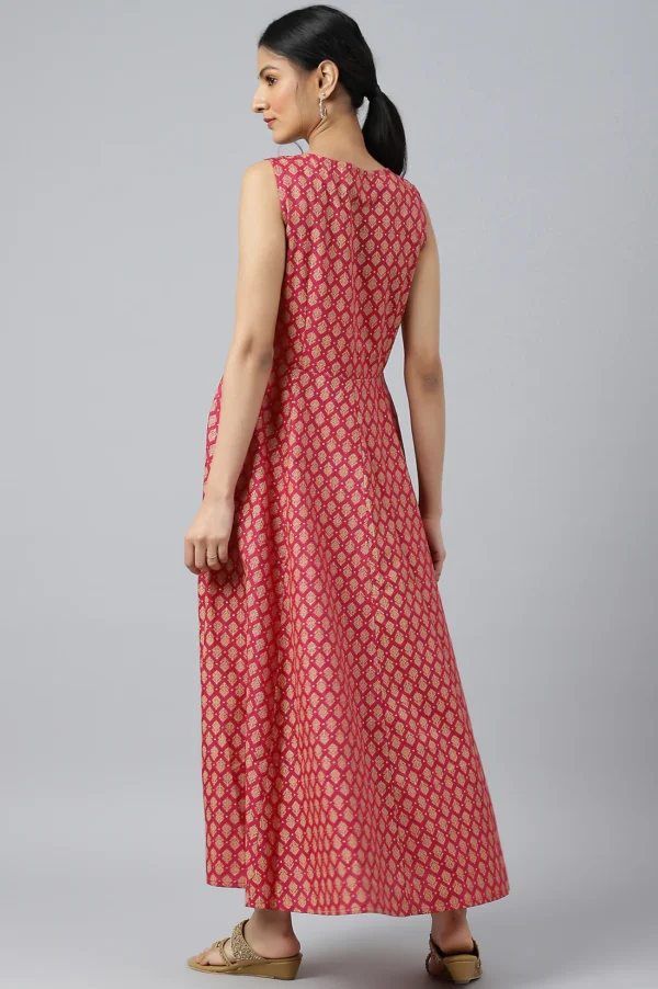 W for Woman Dark Pink Duo Dress With Short Jacket - Image 6