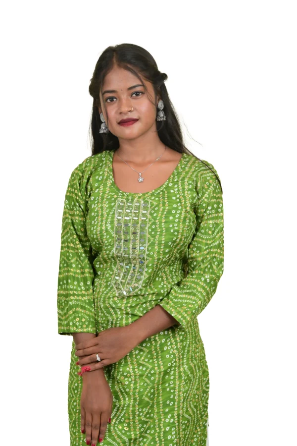 Women's Fabric Mix Cotton Kurti - Image 3