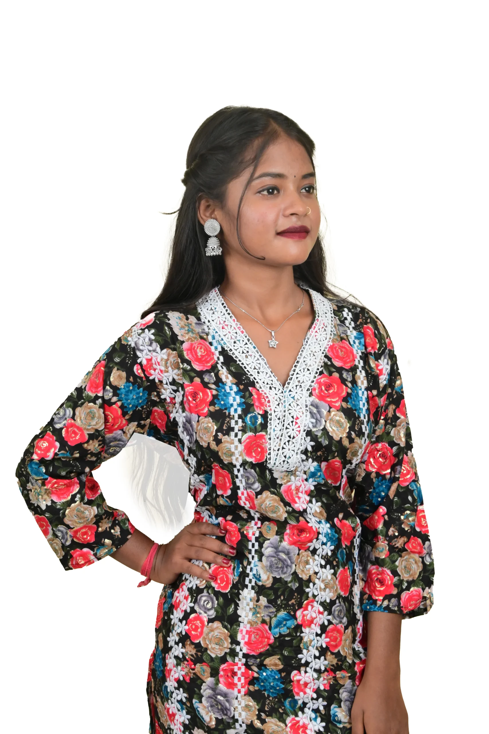 TW Women Printed Pure Rayon Straight Kurta - Image 3