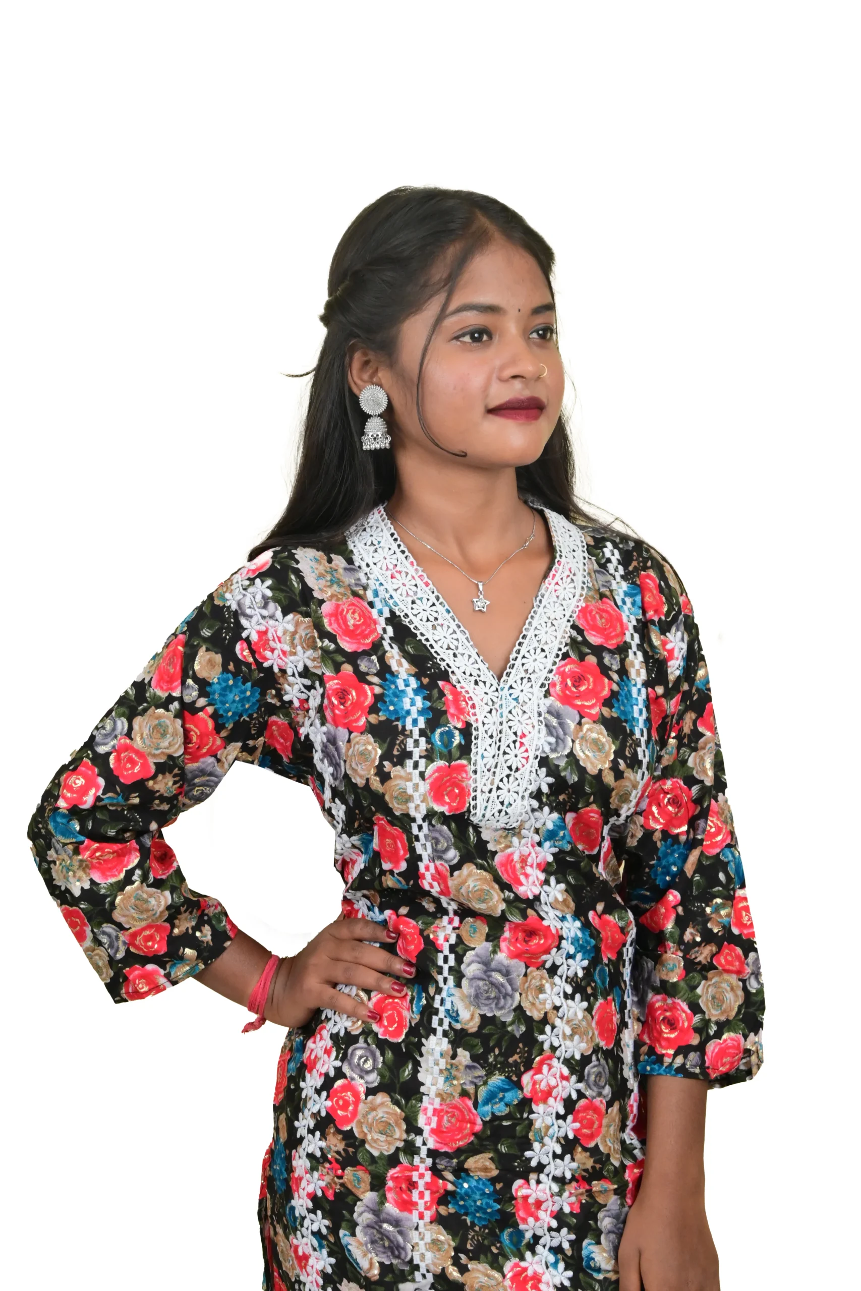 TW Women Printed Pure Rayon Straight Kurta - Image 4