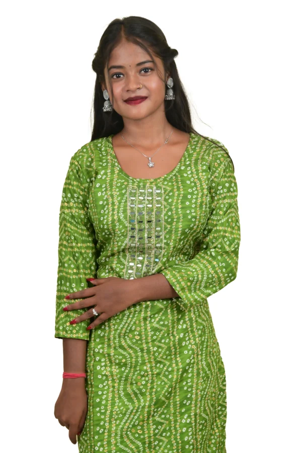 Women's Fabric Mix Cotton Kurti - Image 2
