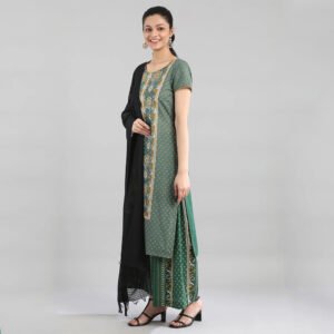Green Printed Flared Cullotes