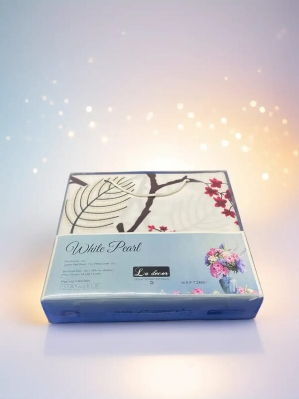 TW White Pearl Cotton Bed-Sheet For King Size Bed - Image 6
