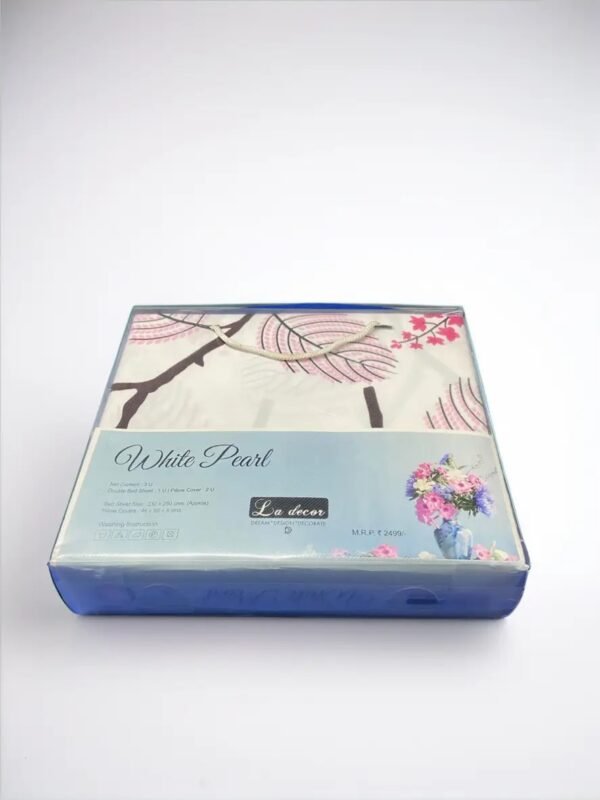 TW White Pearl Cotton Bed-Sheet For King Size Bed - Image 5