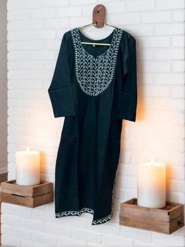 TW Women's Silk Blend Embroidery Straight Kurta - Image 8