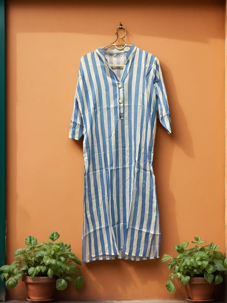 TW Women Mix Cotton Striped Kurti - Image 4