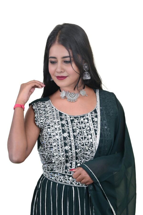 TW Women Georgette Ethnic Top Palazzo Dupatta Set - Image 3