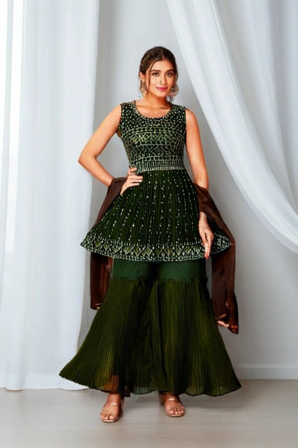 TW Kurta sharara with Dupatta Sequence Embroidery Work - Image 2