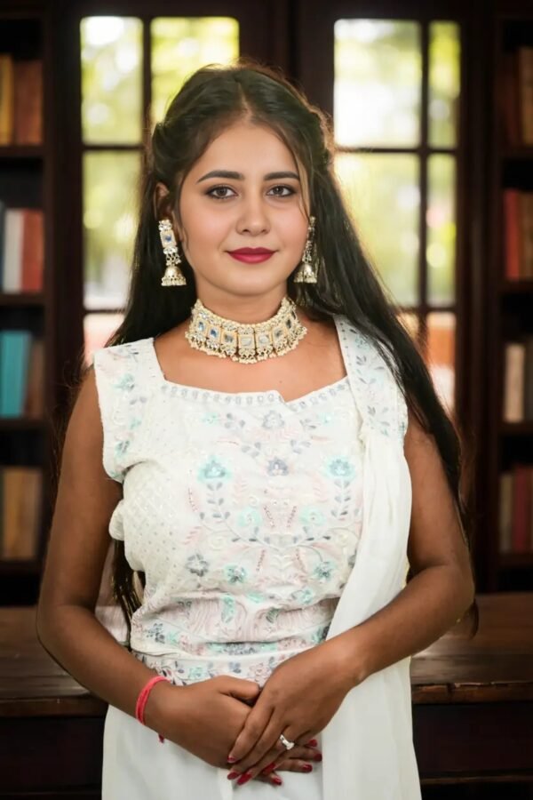 TW Women Cotton Kurta Sharara Set With chikankari Work
