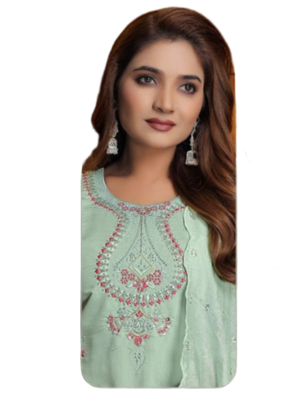 TW Pure Musline Silk Digital Print With Fancy Work - Image 5