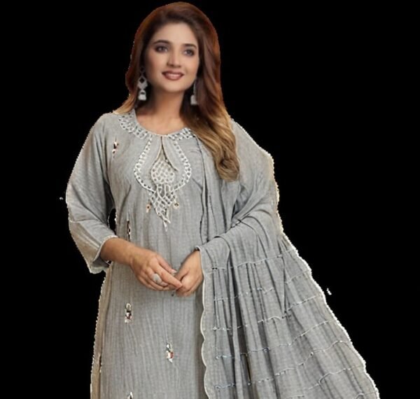 TW Pure Musline Silk Digital Print With Fancy Work - Image 4