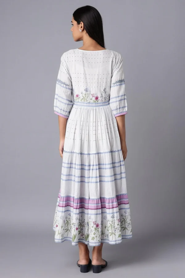 Light Blue Tiered Dress With Embroidery - Image 5