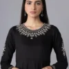 W for Woman Black Dress With Embroidery - Image 3