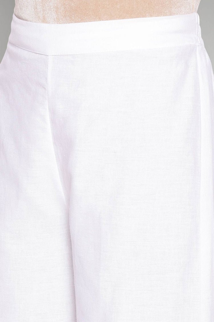 Ecru Solid Parallel Pants - Image 7