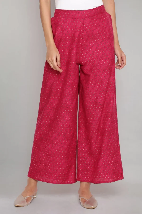 Dark Pink Printed Parallel Pants - Image 5