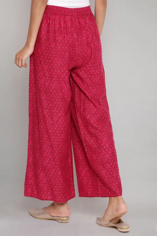 Dark Pink Printed Parallel Pants - Image 4