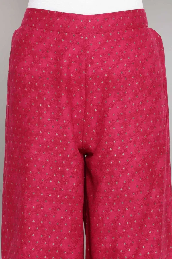 Dark Pink Printed Parallel Pants - Image 6