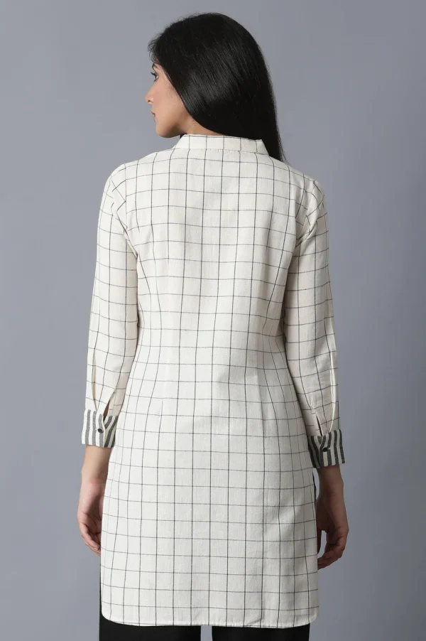 Ecru Checks Dress - Image 6