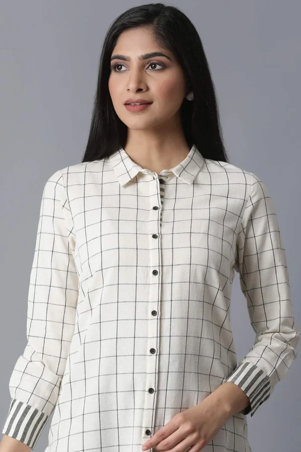 Ecru Checks Dress - Image 2