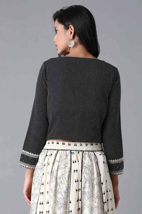 Black Polka Dobby Crop Top - Image 5
