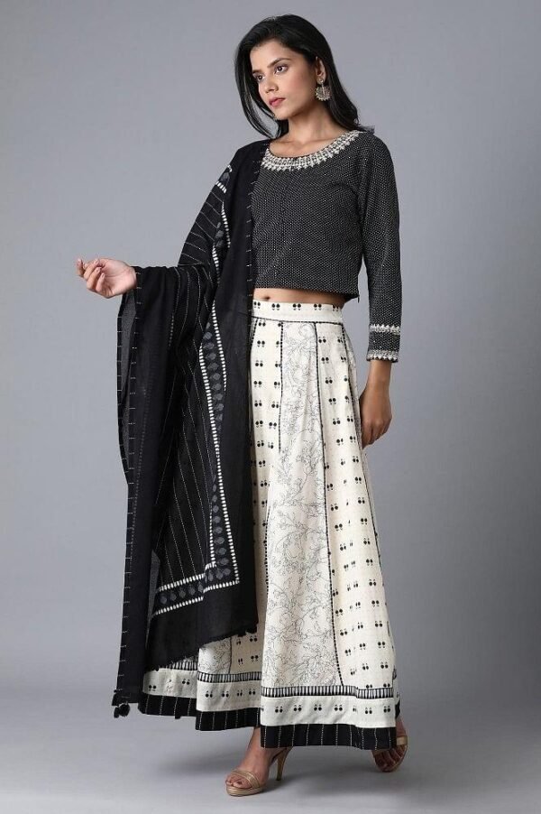 Black Polka Dobby Crop Top - Image 2