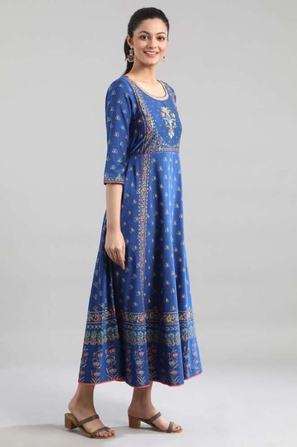 Royal Blue Flared Dress - Image 3