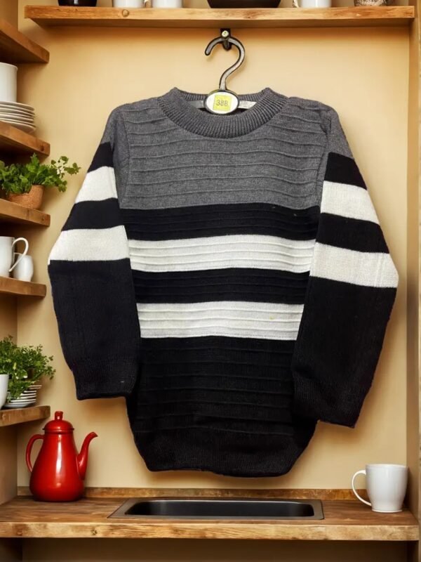 TW Kids Round Neck Full Sleeve Striped Woolen Winter Sweater - Image 5