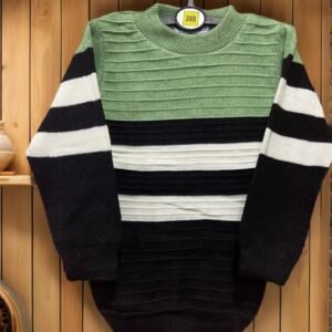 TW Kids Round Neck Full Sleeve Striped Woolen Winter Sweater