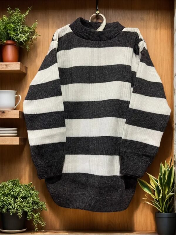 TW Kids Round Neck Full Sleeve Striped Woolen Winter Sweater - Image 2