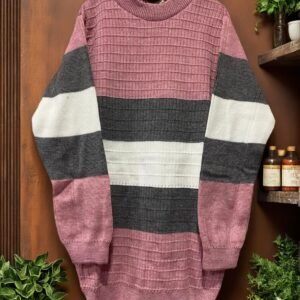 TW Kids Woven Round Neck Multicolour Sweater