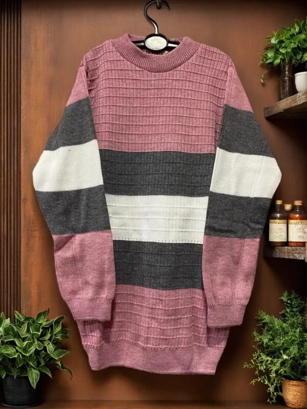 TW Kids Woven Round Neck Multicolour Sweater - Image 3
