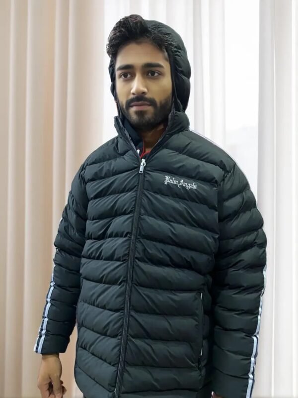 TW Quilted Hooded Stylish Jacket with Zipper Pockets