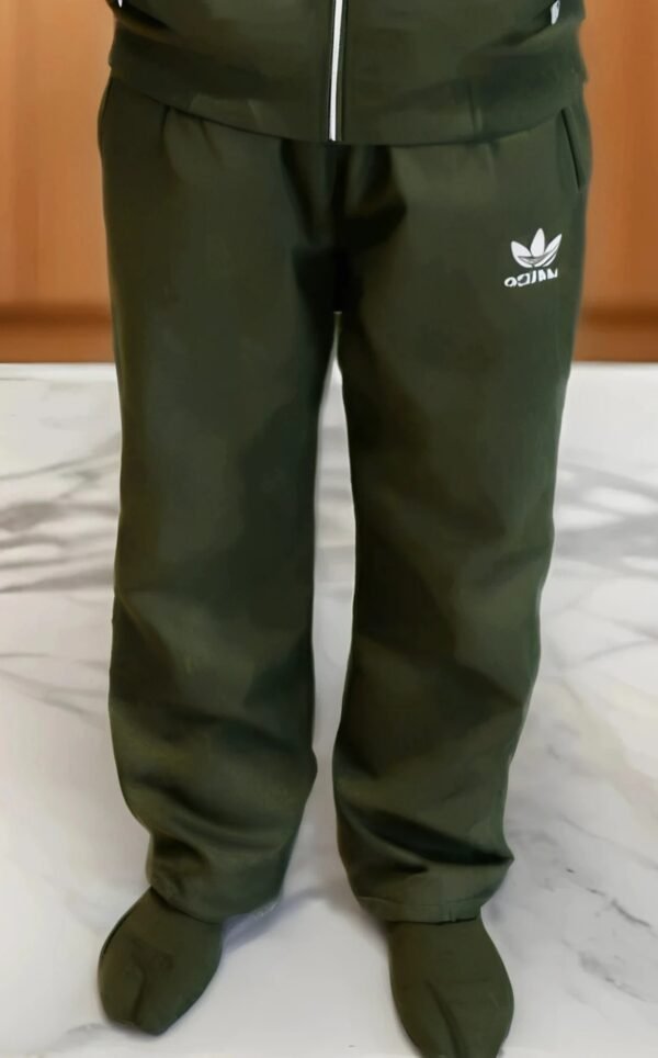 TW Winter Polyester Green Track Suit With Fleece Zipper for men and women - Image 6