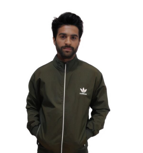 TW Winter Polyester Olive Track Suit With Fleece Zipper for men and women