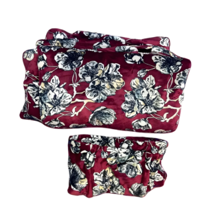 TW Flower Printed Multicolour Cotton Double Blanket With Pillow Cover
