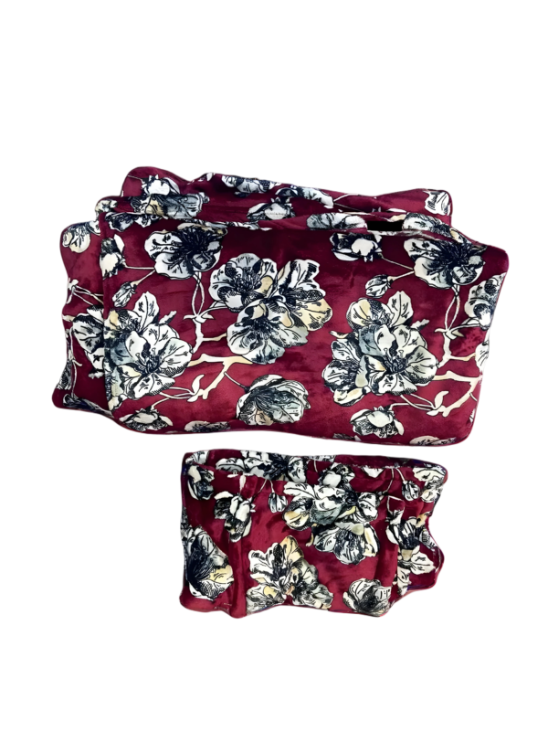 TW Flower Printed Multicolour Cotton Double Blanket With Pillow Cover