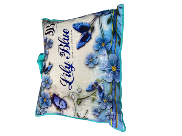 TW Multicolour Super Soft Mink Double Blanket With Pillow Cover - Image 2