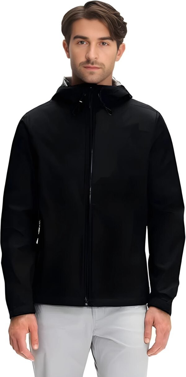 TW Men’s Hooded Winter Waterproof Full Sleeved Black Wind Cheater - Image 4