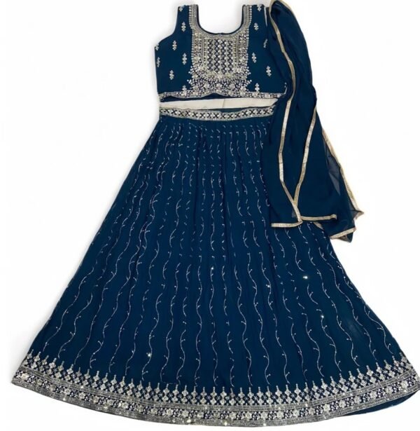 TW Sequins Zari Embroidered Pure Georgette Lehenga Choli With Dupatta