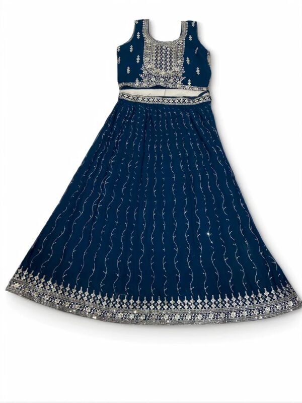 TW Sequins Zari Embroidered Pure Georgette Lehenga Choli With Dupatta - Image 3