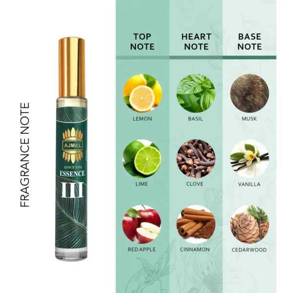 Ajmal Essence III Non-Alcoholic Concentrated Perfume Attar For Unisex - 10 ML - Image 5