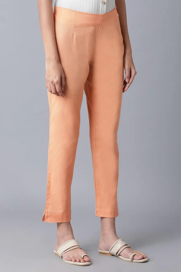 Orange Solid Slim Pants - Image 4