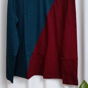 Pinaken Self Design Blue & Maroon T-shirt For Men