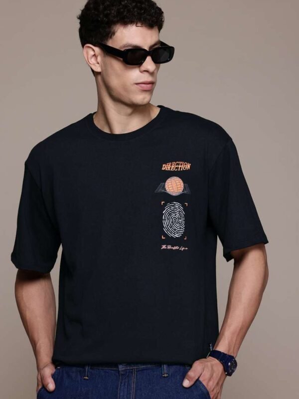 Roadster The Lifestyle Co. Placement Print Relaxed Fit T-shirt