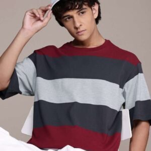 Roadster The Lifestyle Co. Colourblocked Drop-Shoulder Sleeves T-shirt